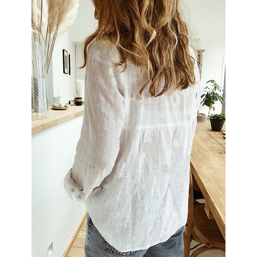 Women’s Lightweight Textured Long-Sleeve Blouse