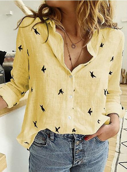 Women’s Lightweight Textured Long-Sleeve Blouse