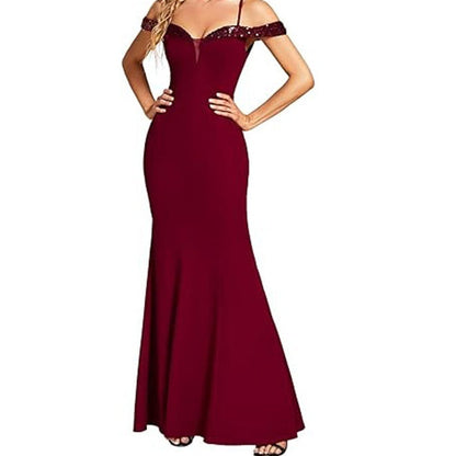 Women’s Off-Shoulder Floor-Length Dress