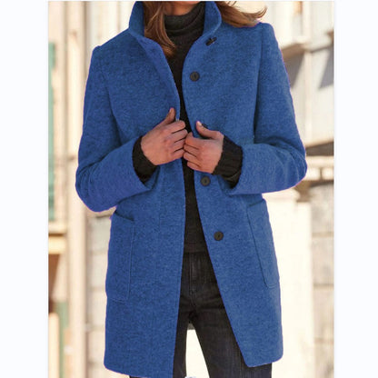 Women’s Stand-Collar Button Coat