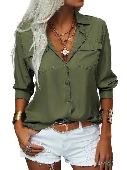 Women’s Long-Sleeve Button Blouse