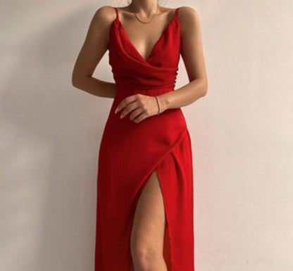 Women’s Sleeveless Draped Midi Dress