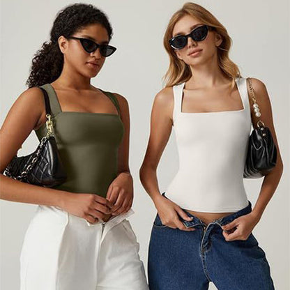 Women’s Sleeveless Square-Neck Fitted Top